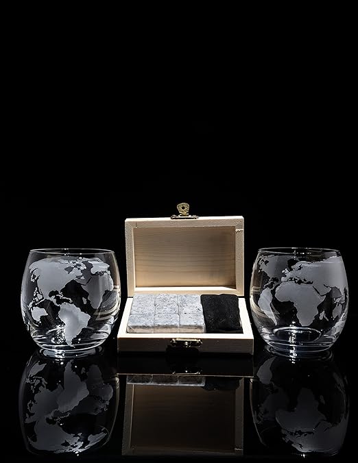 Gifts for Dad, Men Whiskey & Wine Decanter Globe World Set with Globe Glasses Anniversary Birthday House Warming for Liquor Scotch Bourbon Vodka, Gift for Him Husband, Gifts For Men Globe - 850ml - Image 3