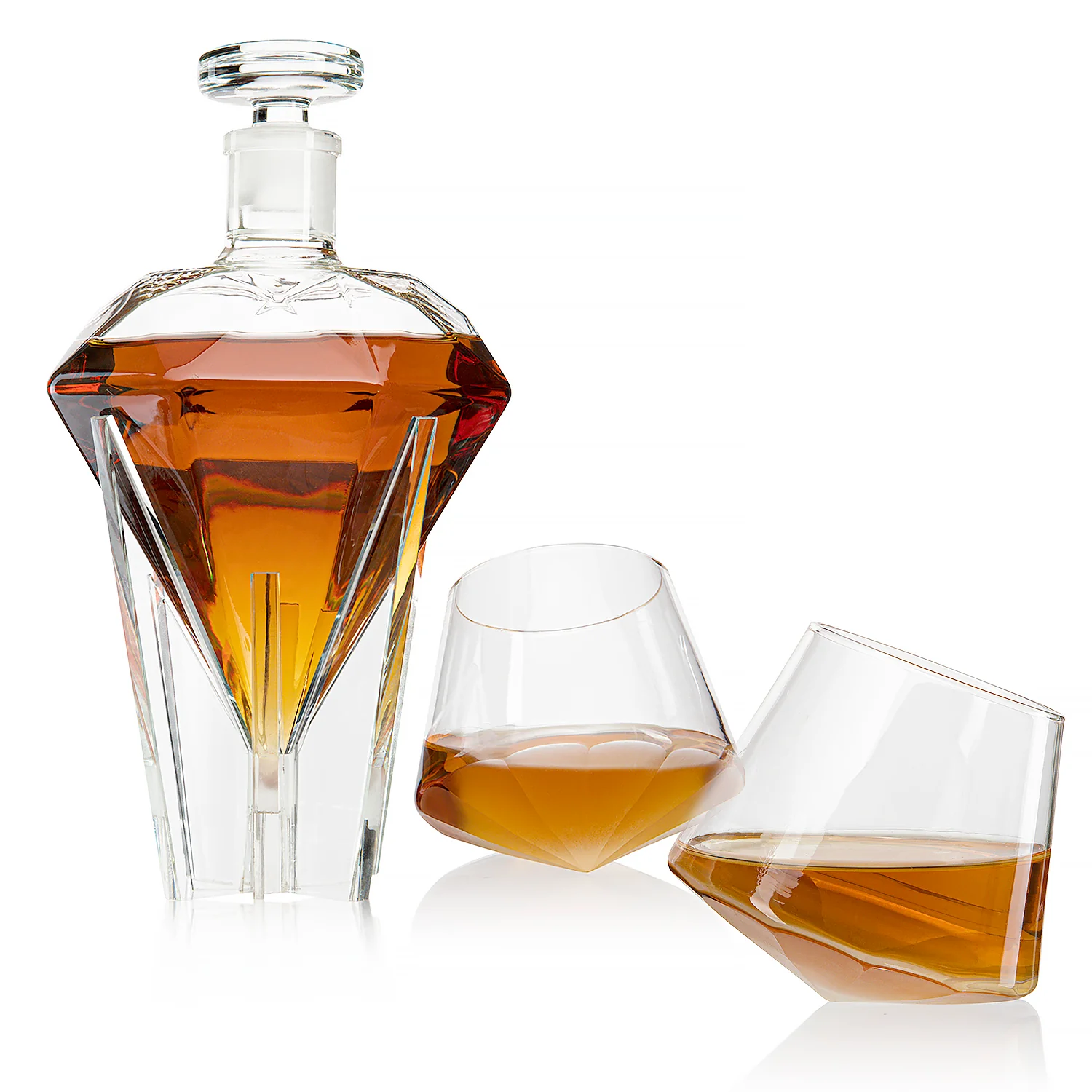 The Wine Savant Diamond Whiskey Decanter l With 2 Diamond Glasses Decanter Set, Diamond Wine Glass Holding Base With 2 Diamond Glasses Liquor, Scotch, Rum, Bourbon, Vodka, Tequila - Image 5