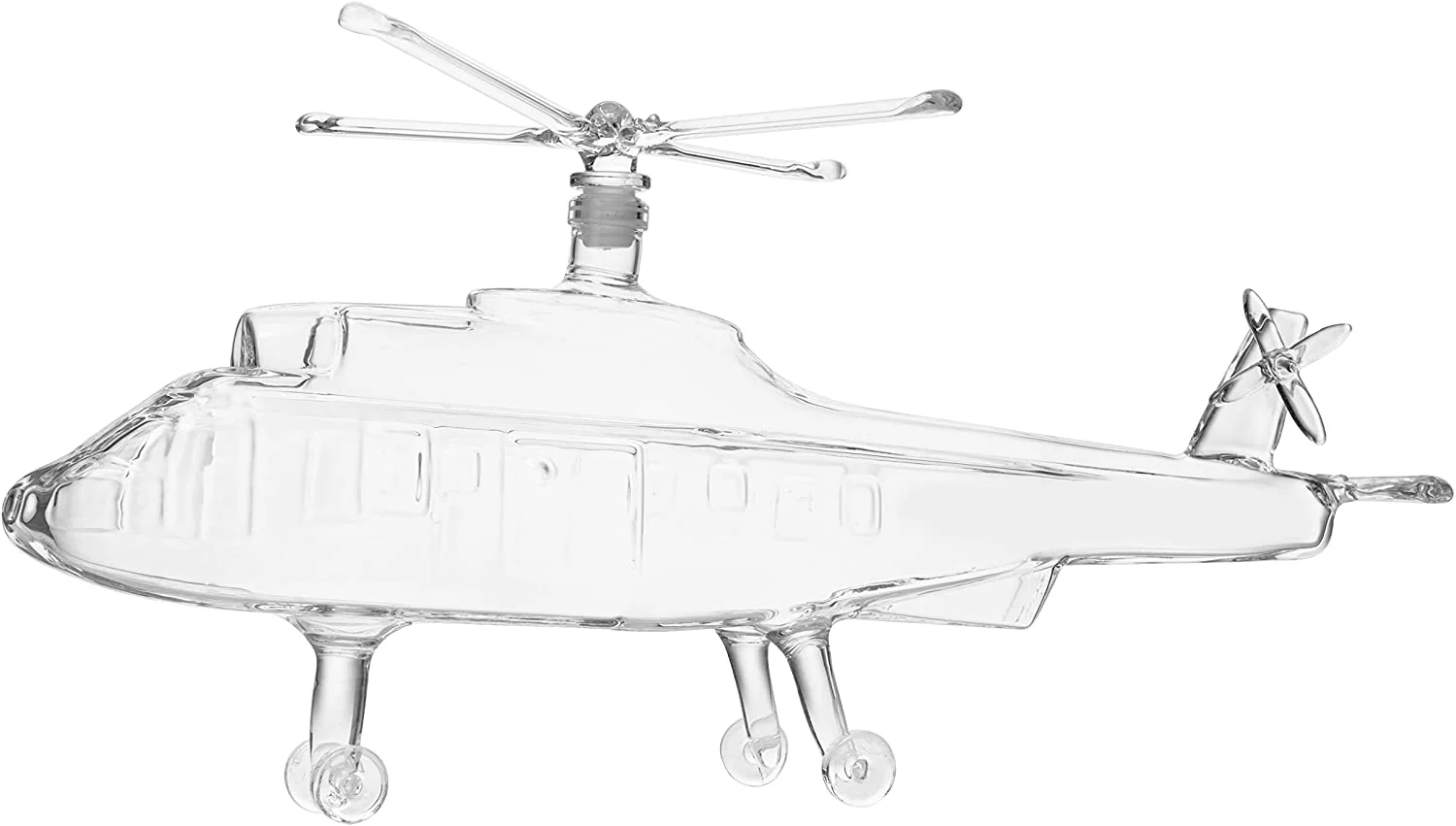 Helicopter Wine & Whiskey Decanter Black Hawk Chopper 8" x 16" The Wine Savant - Heli Gifts for Men - Glass Helicopter Figurine Gift, Bourbon and Scotch Decanter - Military Veteran Gifts - 750ml - Image 5