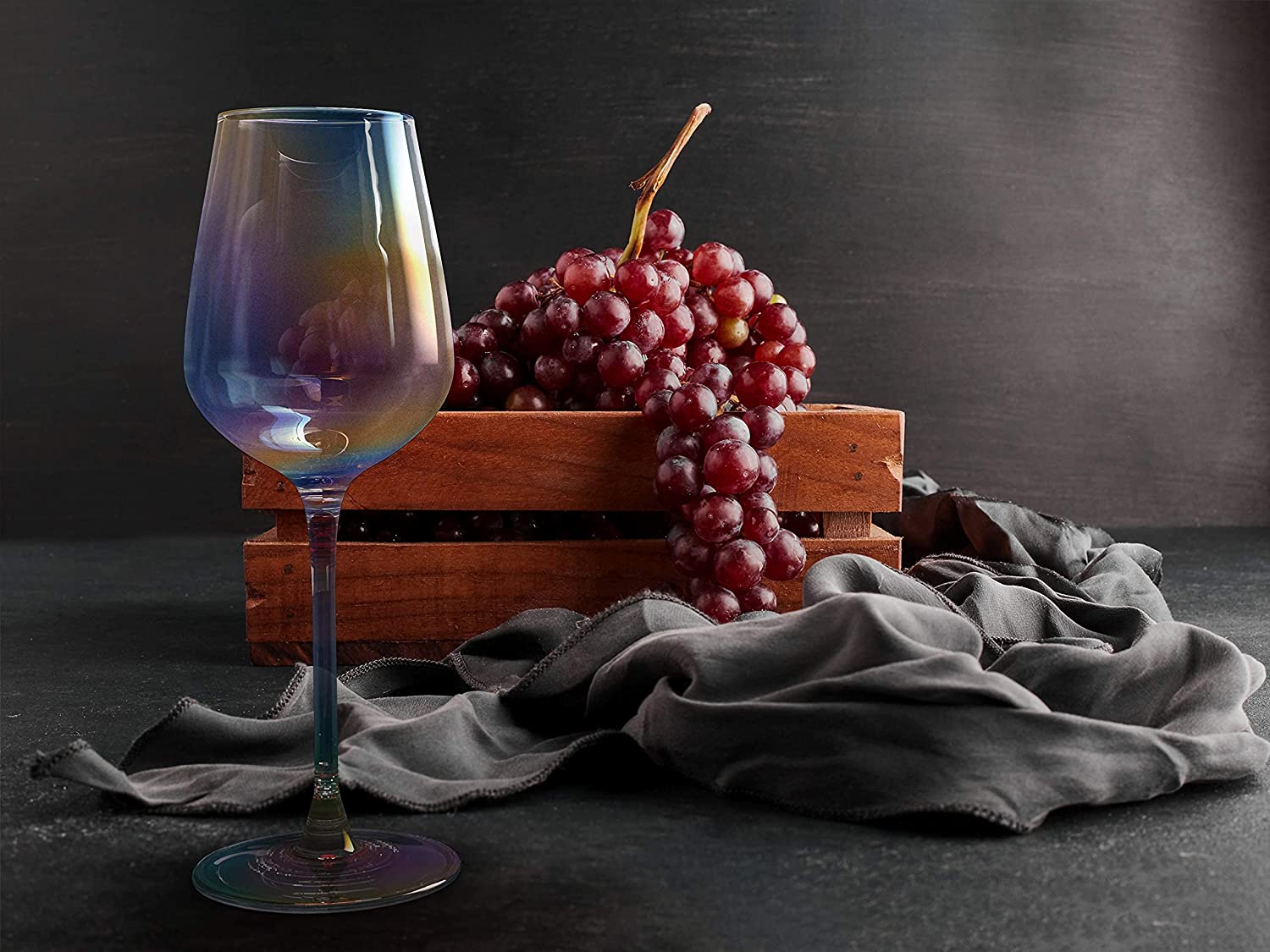 Iridescent Luster Large Radiance Wine Glasses - White Pearl Whimsy and Nostalgia Large Red Wine or White Wine Glass In An Elegant Gift Box - Image 3