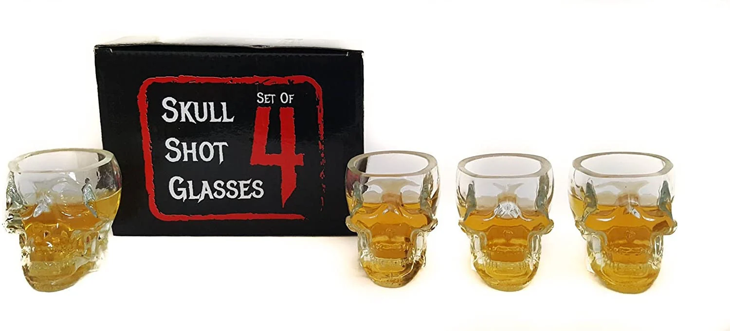 Monkey and Heroes Extra Large Skull Shot Glasses Set of 4, Use Skull Head Cup For A Whiskey, Scoth and Vodka Shot Glass, 3 Ounces - Image 8