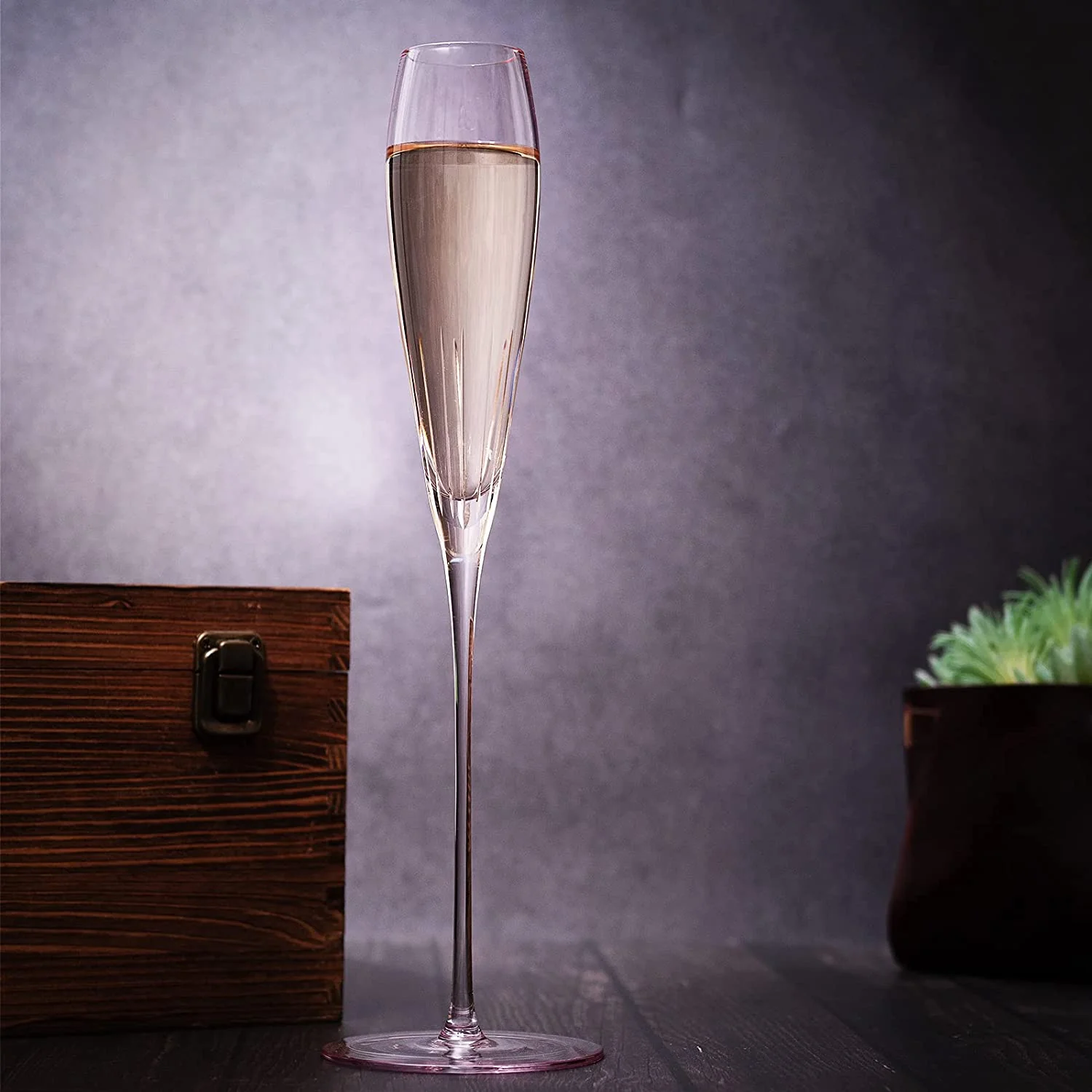 The Wine Savant Parisian Performance Glassware French Paris Collection Crystal Pink Glasses, Red & White Wines For Weddings Present Everyday Beautiful Gift Anniversary (Champagne) - Image 4