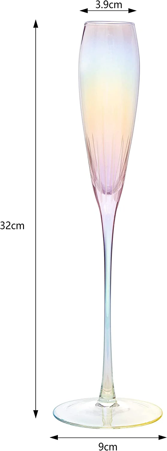 Parisian Performance Glassware French Paris Collection Crystal Pink Glasses, Red & White Wines - The Wine Savant - For Weddings Present Everyday Beautiful Gift Anniversary (Iridescent Champagne 2 set) - Image 6