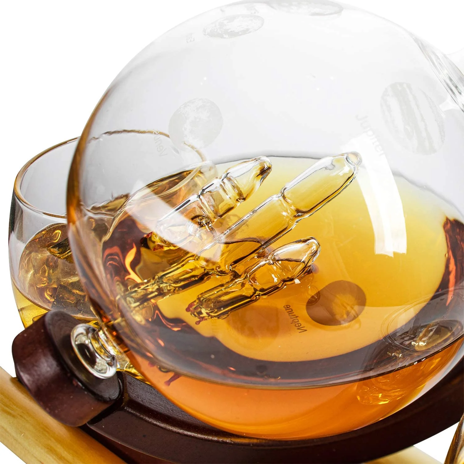 Rocket Whiskey Decanter Set, Solar System With Planets Globe Decanter - Image 3