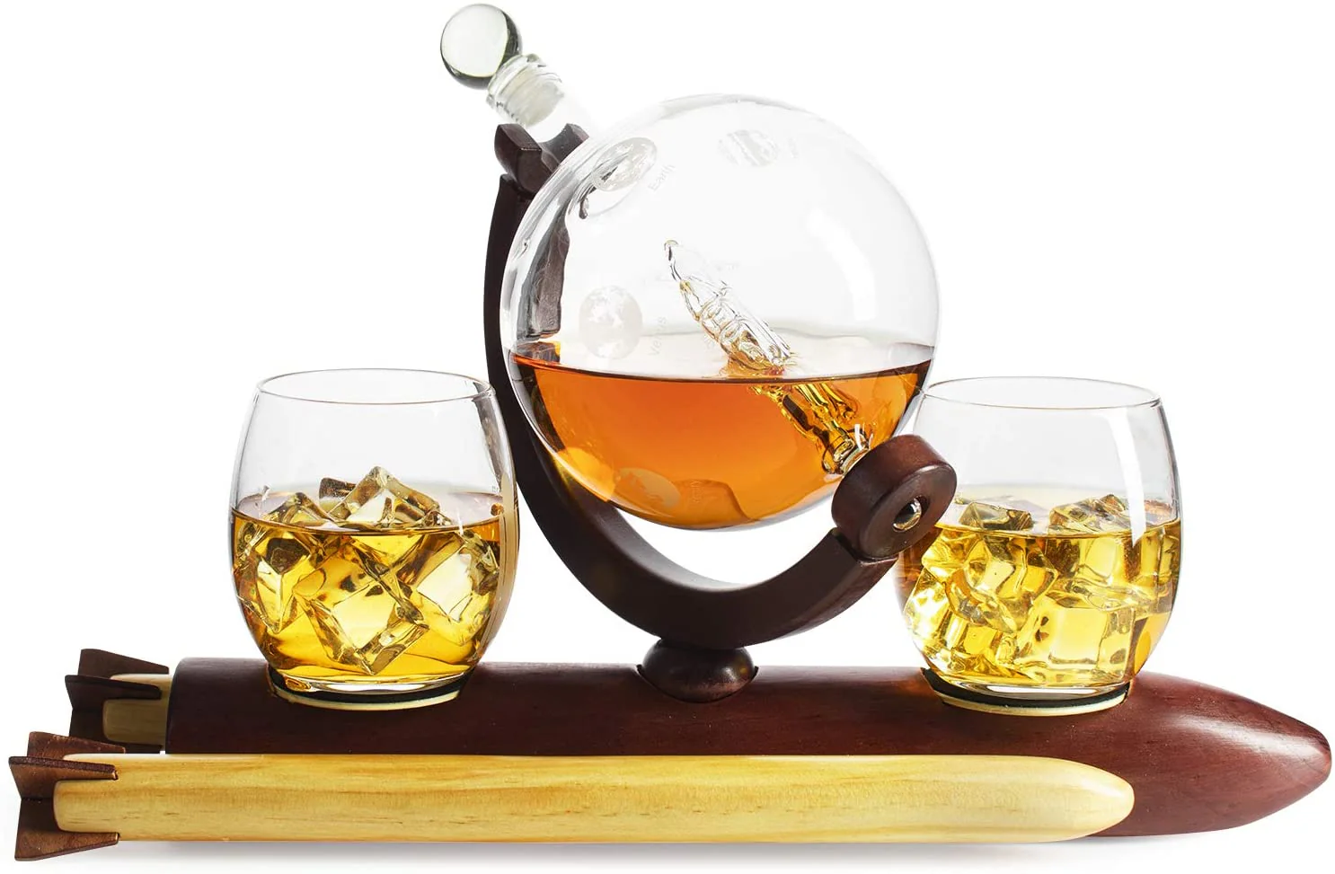 Rocket Whiskey Decanter Set, Solar System With Planets Globe Decanter - Image 5