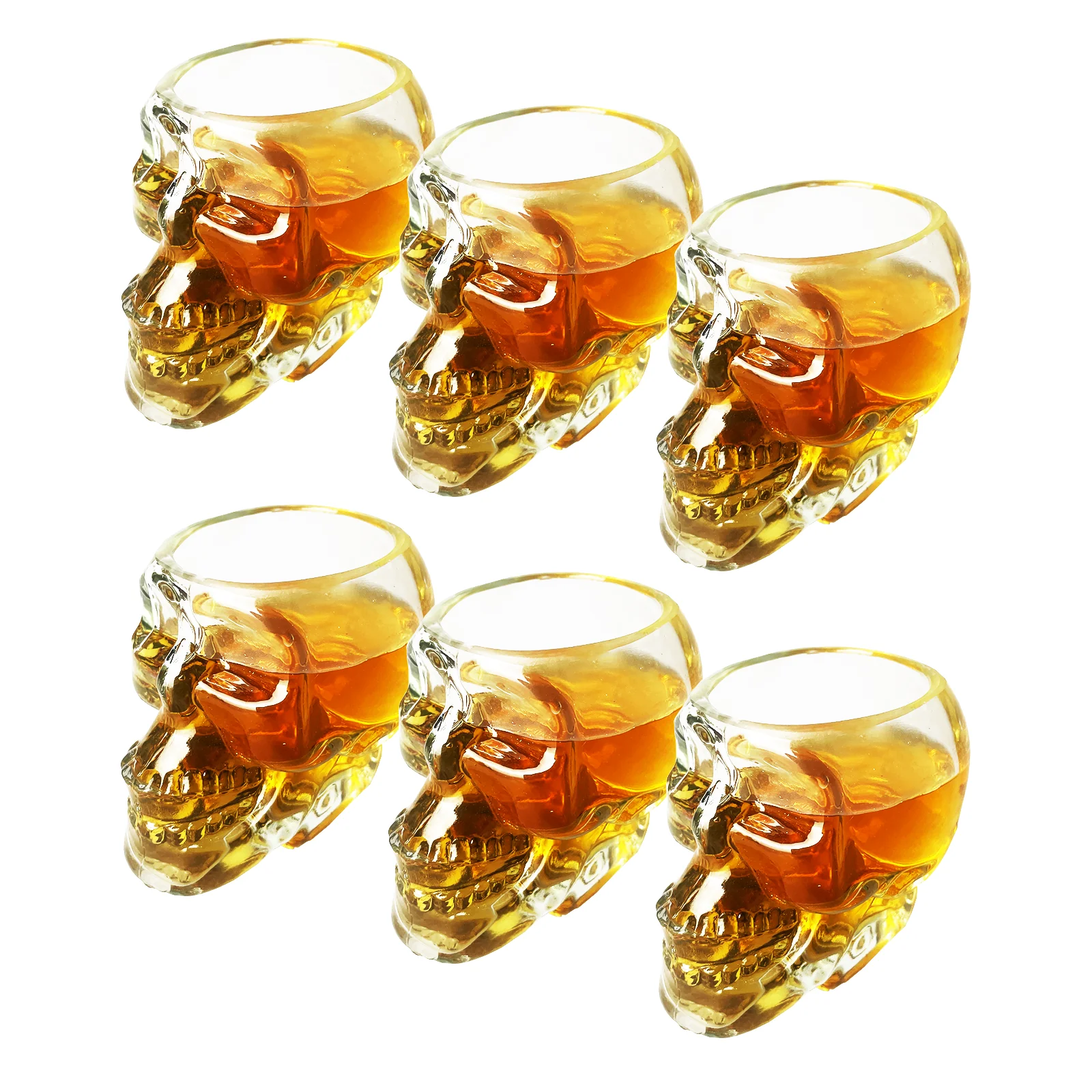 Skull Shot Glasses Set of 6 by The Wine Savant - 3oz Skull Glasses 3" H - Goth Gifts, Skull Gifts, Skull Decor, Skeleton Decor, Skull Shaped Glasses, Perfect for Halloween Themed Parties! - Image 6