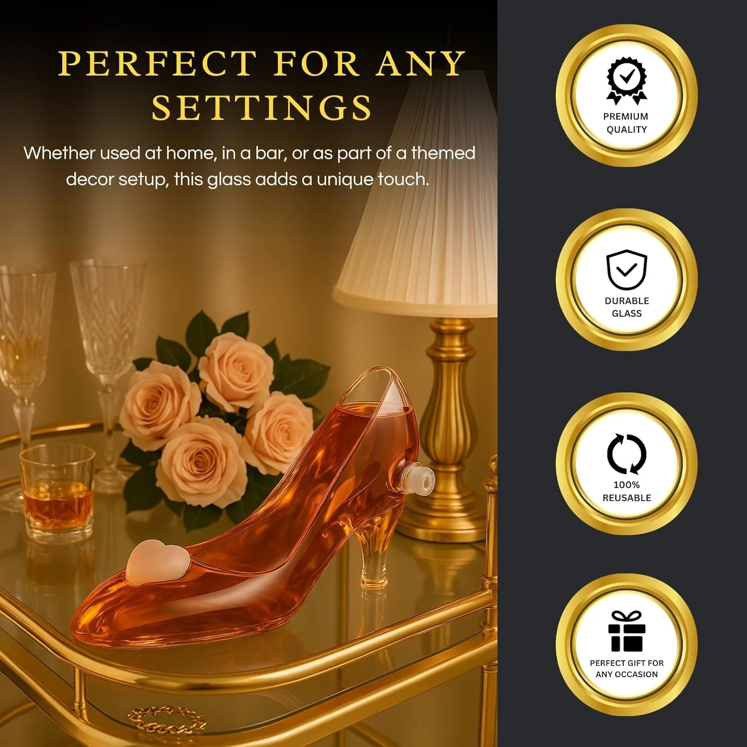 Stiletto Whiskey and Wine Decanter by The Wine Savant with Stopper - Luxurious Handcrafted High Heel Decanter for Wine Liquor Rum Bourbon Tequila - Elegant Decanter Gifts for Women! - Image 5