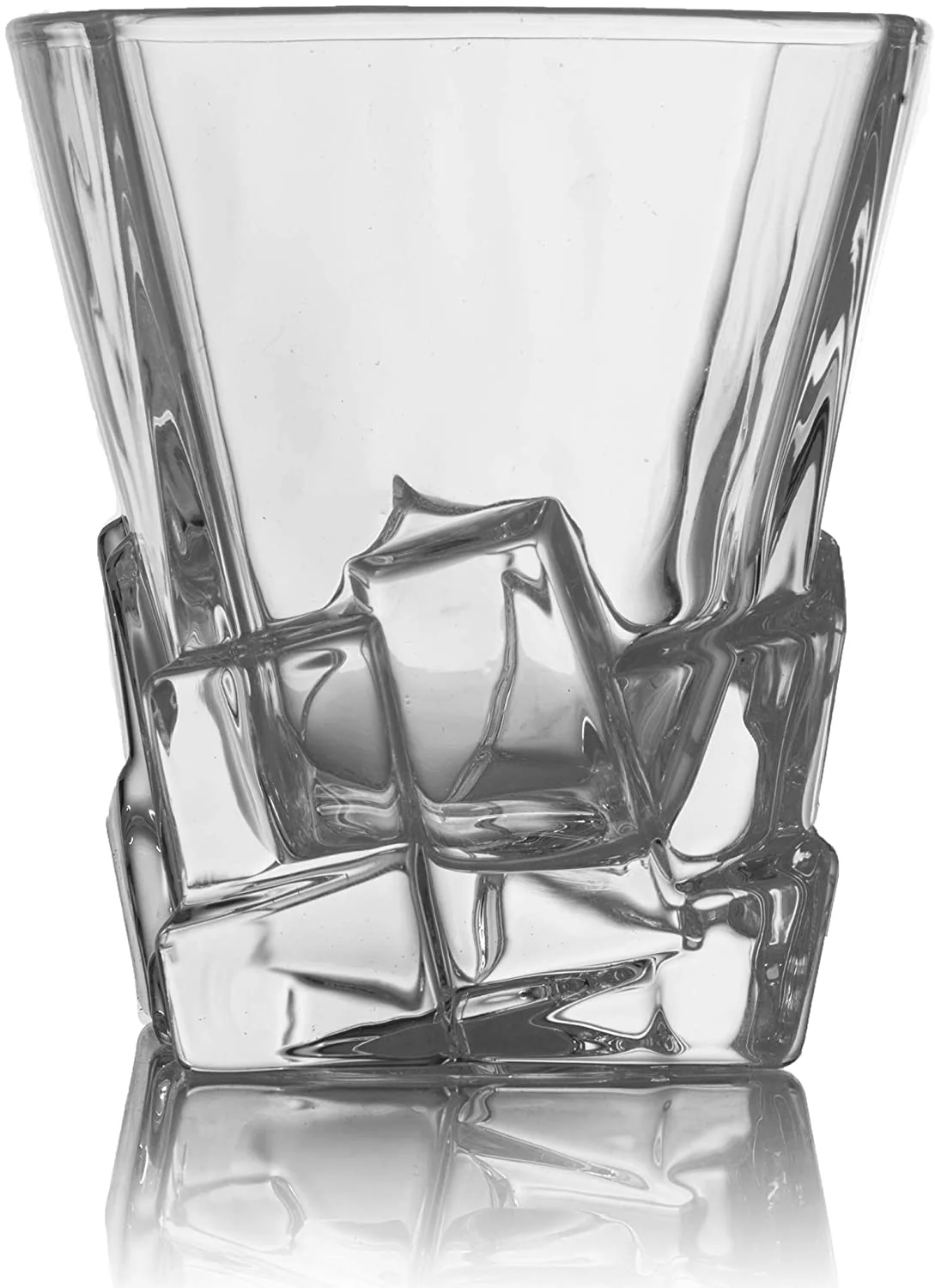 Crystal Wine and Whiskey Iceberg Mountain Glacier Decanter with 4 Glasses and Wood Tray - The Wine Savant - Image 3