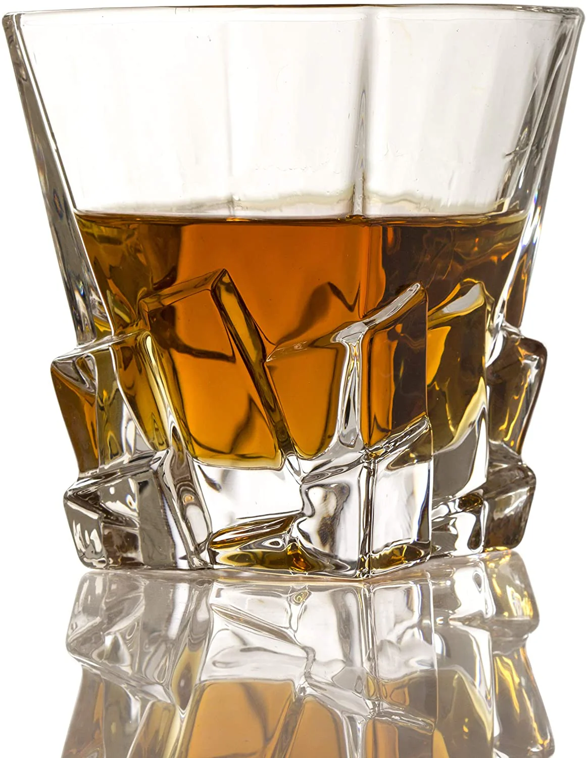 Crystal Wine and Whiskey Iceberg Mountain Glacier Decanter with 4 Glasses and Wood Tray - The Wine Savant - Image 6