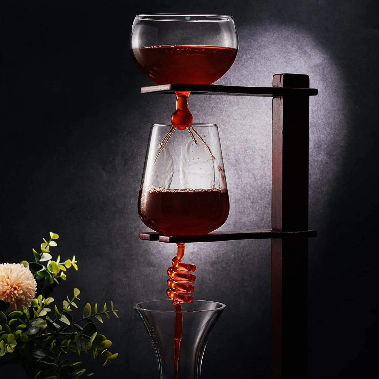 Wine Tower Decanting & Aerator Set by The Wine Savant - Unique Wine Decanter - 3 Aerating Parts - Upper, Middle & Lower Aerators - Whisky & Wines Carafe, Proven to Enhance & Improves Flavor & Aromas - Image 3