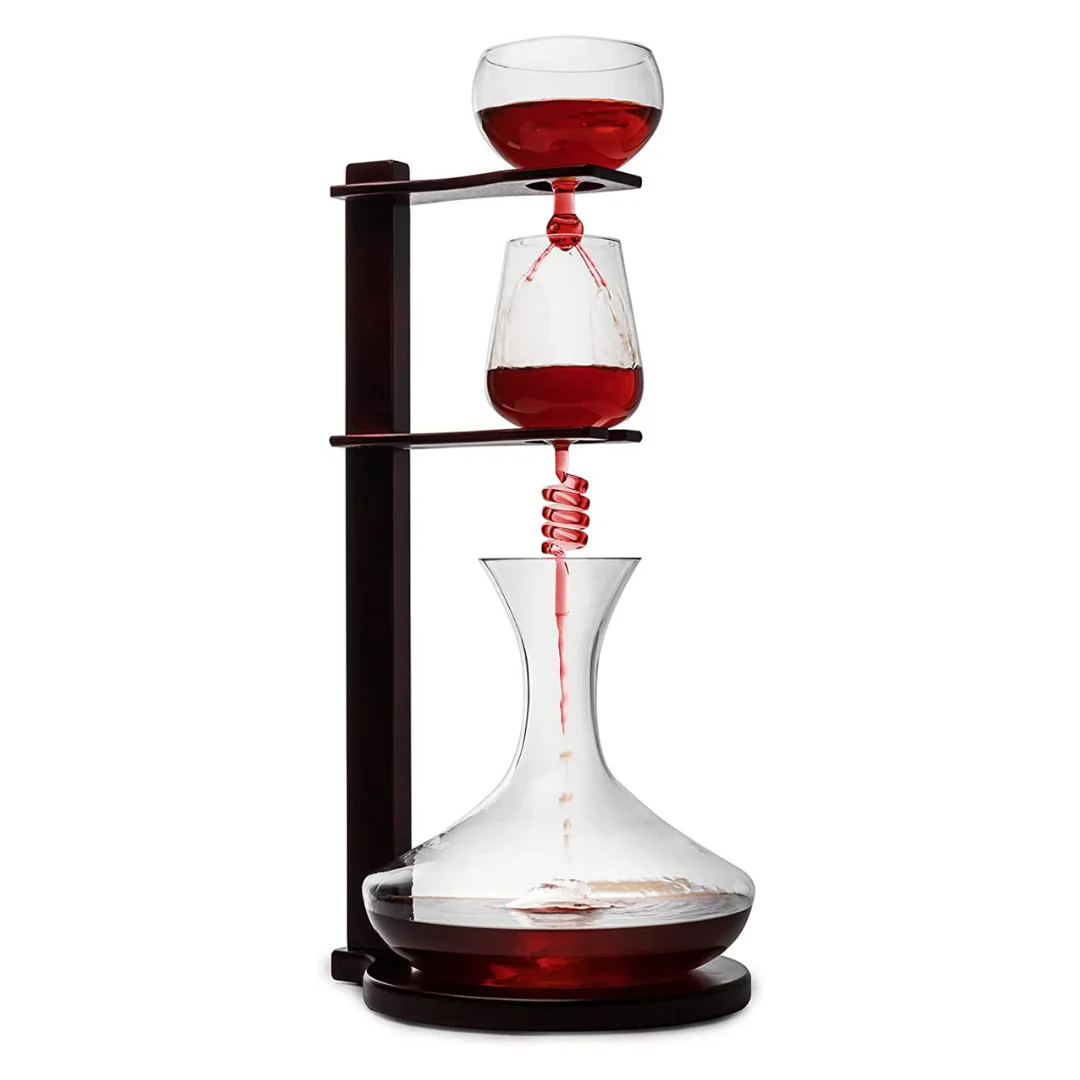 Wine Tower Decanting & Aerator Set by The Wine Savant - Unique Wine Decanter - 3 Aerating Parts - Upper, Middle & Lower Aerators - Whisky & Wines Carafe, Proven to Enhance & Improves Flavor & Aromas - Image 5