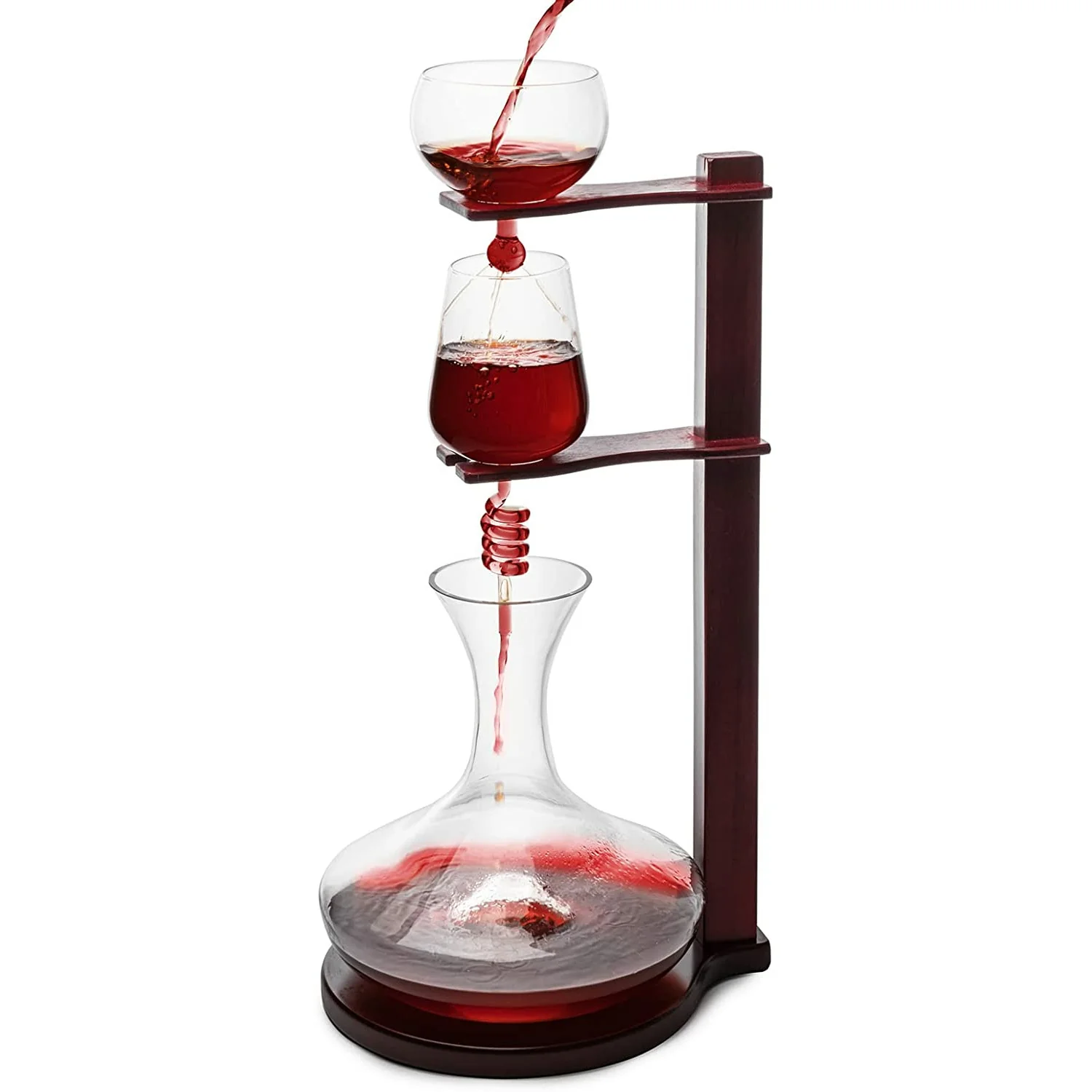Wine Tower Decanting & Aerator Set by The Wine Savant - Unique Wine Decanter - 3 Aerating Parts - Upper, Middle & Lower Aerators - Whisky & Wines Carafe, Proven to Enhance & Improves Flavor & Aromas - Image 7